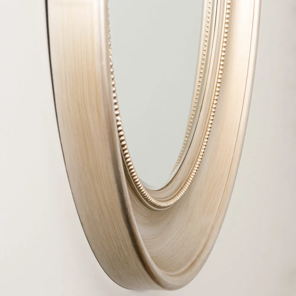 Lena wall mirror beaded round champagne
