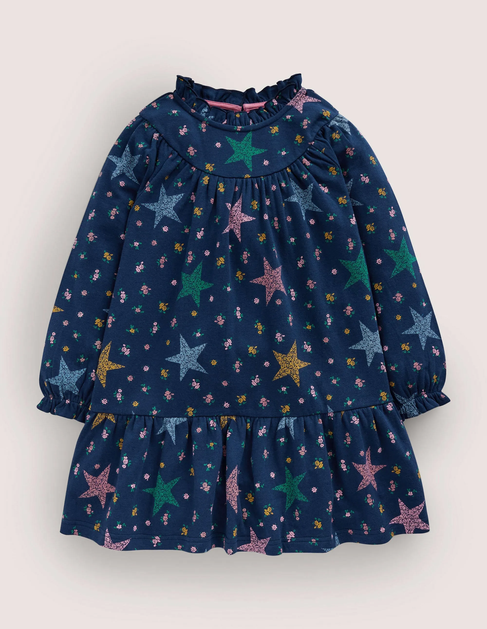 Lightweight Sweat Dress-College Navy Star Floral