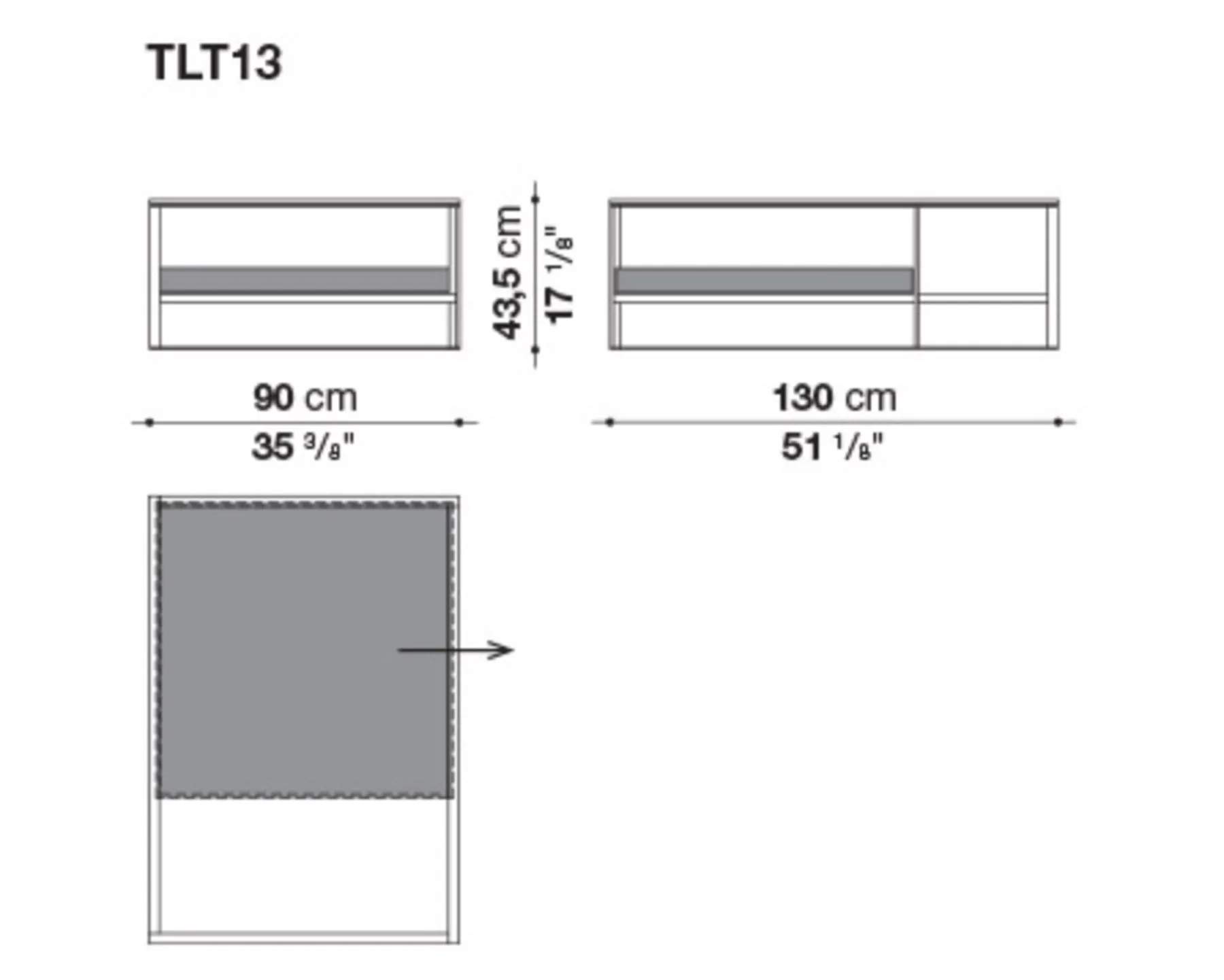 Lithos - Small Table with Extractable Trays