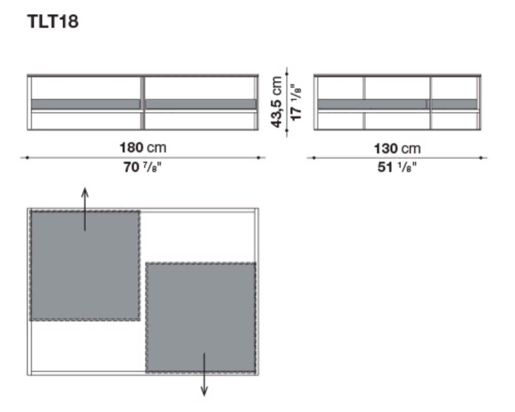 Lithos - Small Table with Extractable Trays