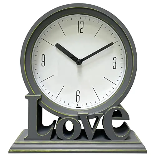 LOSA Geometric Table Clock Decorative Battery Powered Living Room Ornament Green