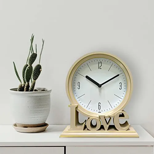 LOSA Geometric Table Clock Decorative Battery Powered Living Room Ornament Green