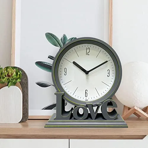 LOSA Geometric Table Clock Decorative Battery Powered Living Room Ornament Green