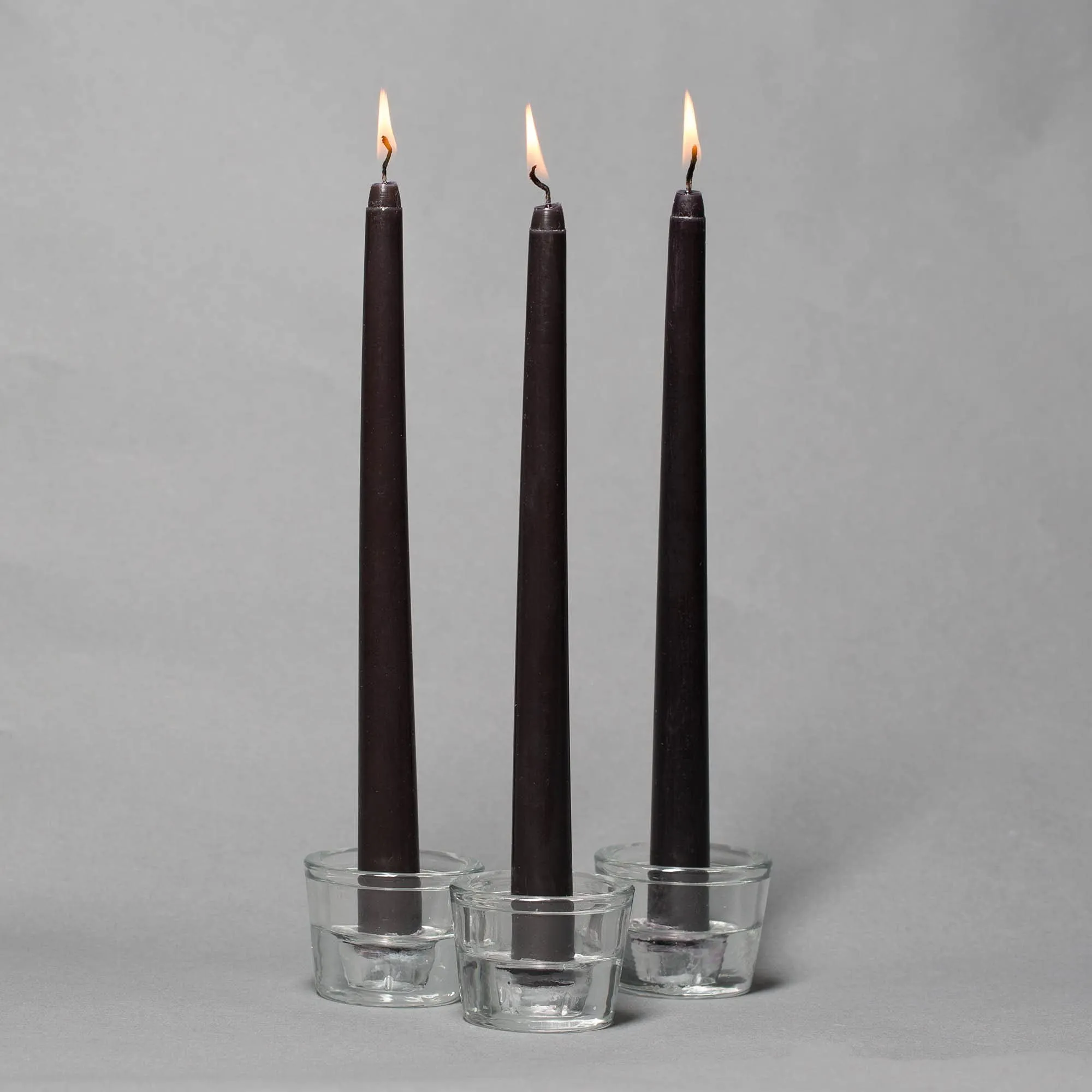 LUCES Paraffin Wax Black Tall Taper Stick Candles Pillar Smokeless Dripless Scented for Party Home Dinner Table Decor Set of 16 Burn Time 8 Hour