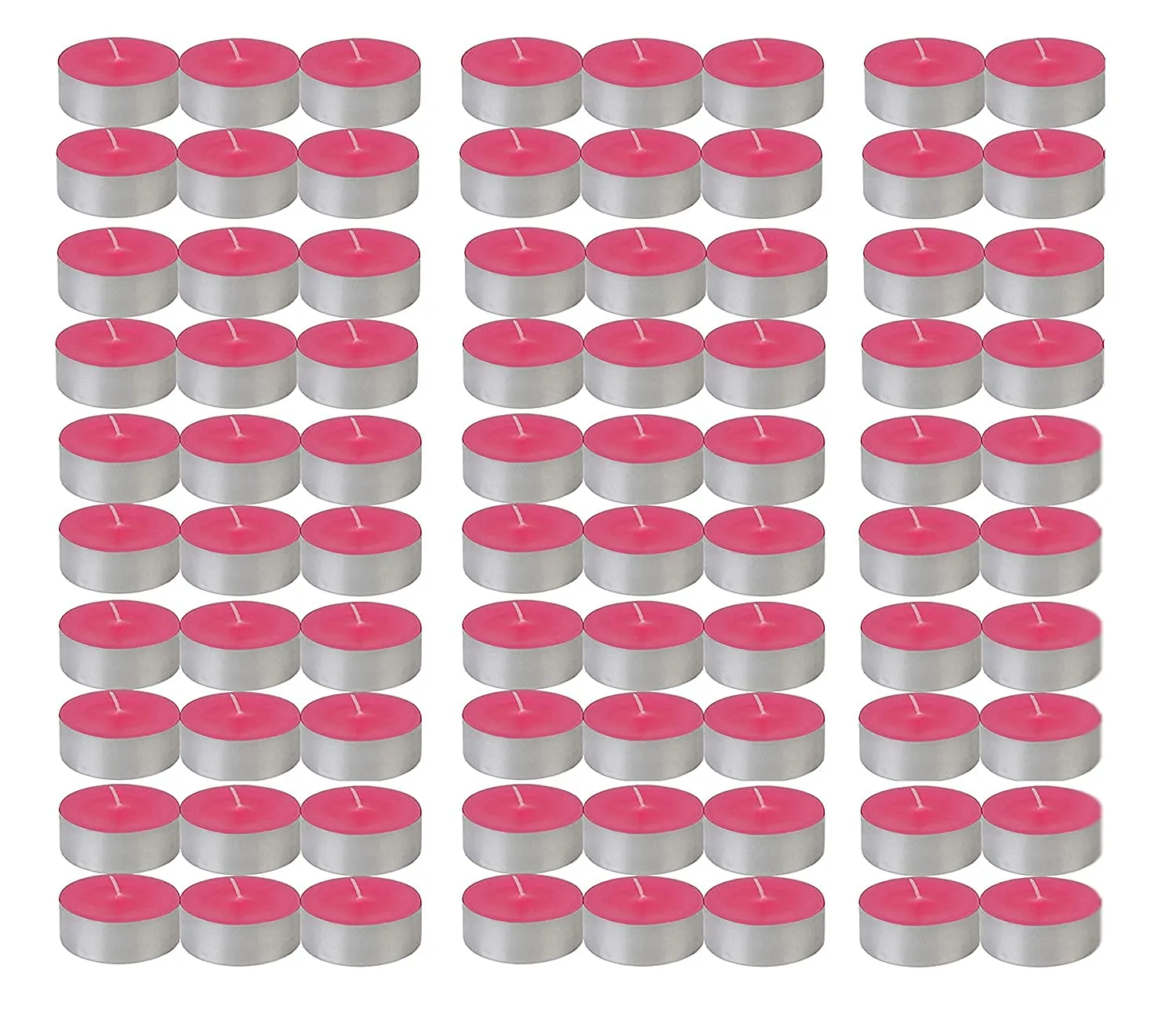LUCES Paraffin Wax Pink Tea light candles Smokeless Scented Floating tea cup tealight tin base for Party Home Decor Set of 80