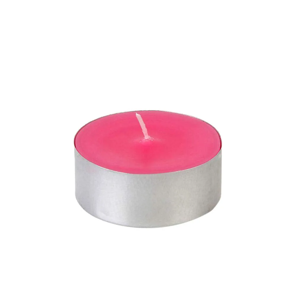 LUCES Paraffin Wax Pink Tea light candles Smokeless Scented Floating tea cup tealight tin base for Party Home Decor Set of 80