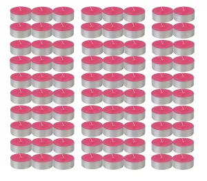 LUCES Paraffin Wax Pink Tea light candles Smokeless Scented Floating tea cup tealight tin base for Party Home Decor Set of 80
