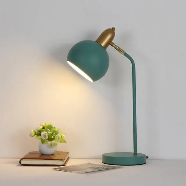 Macaron Creative Iron Colorful Hemisphere 1-Light Table Lamp