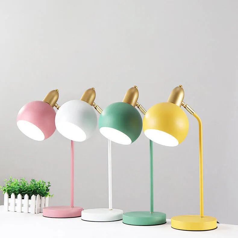Macaron Creative Iron Colorful Hemisphere 1-Light Table Lamp