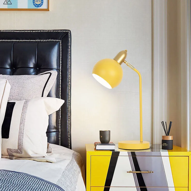 Macaron Creative Iron Colorful Hemisphere 1-Light Table Lamp