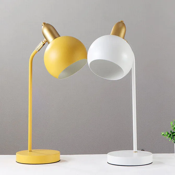 Macaron Creative Iron Colorful Hemisphere 1-Light Table Lamp