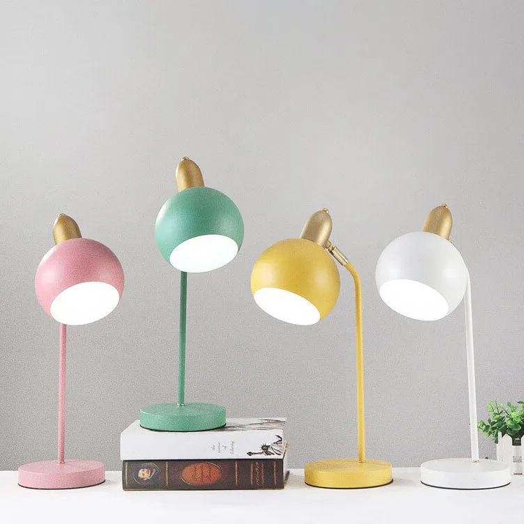 Macaron Creative Iron Colorful Hemisphere 1-Light Table Lamp