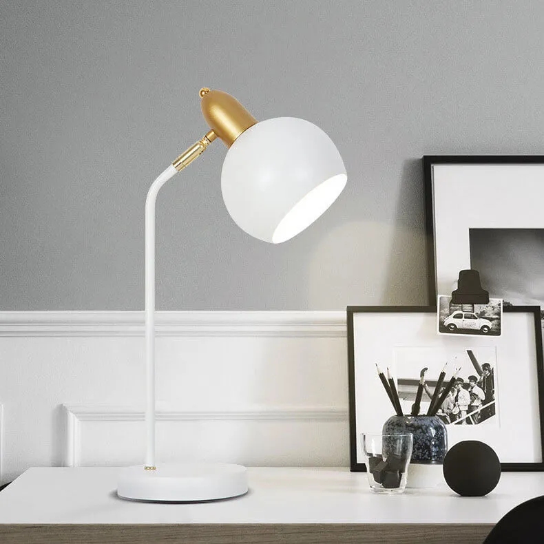 Macaron Creative Iron Colorful Hemisphere 1-Light Table Lamp