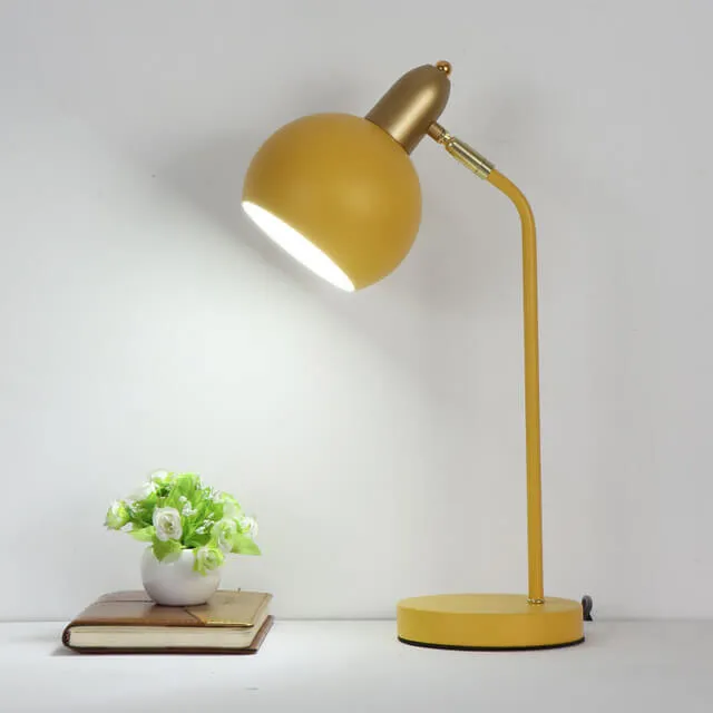 Macaron Creative Iron Colorful Hemisphere 1-Light Table Lamp