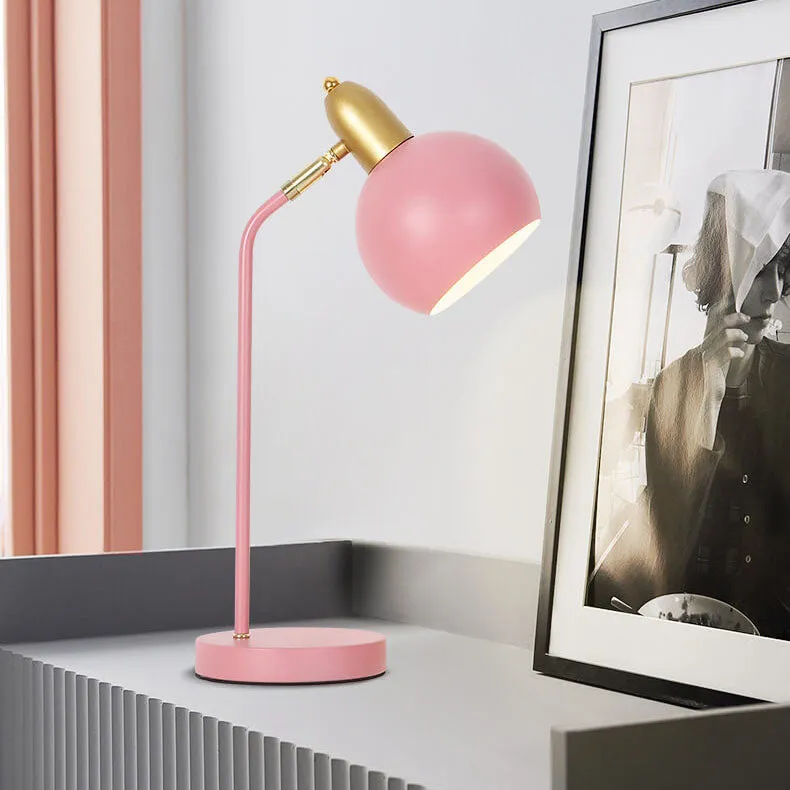 Macaron Creative Iron Colorful Hemisphere 1-Light Table Lamp