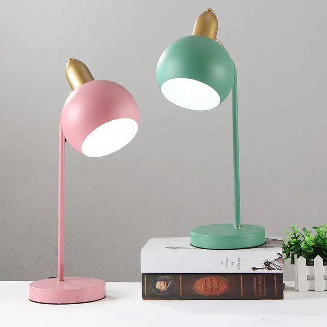 Macaron Creative Iron Colorful Hemisphere 1-Light Table Lamp