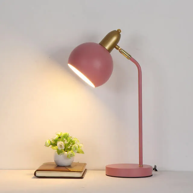 Macaron Creative Iron Colorful Hemisphere 1-Light Table Lamp