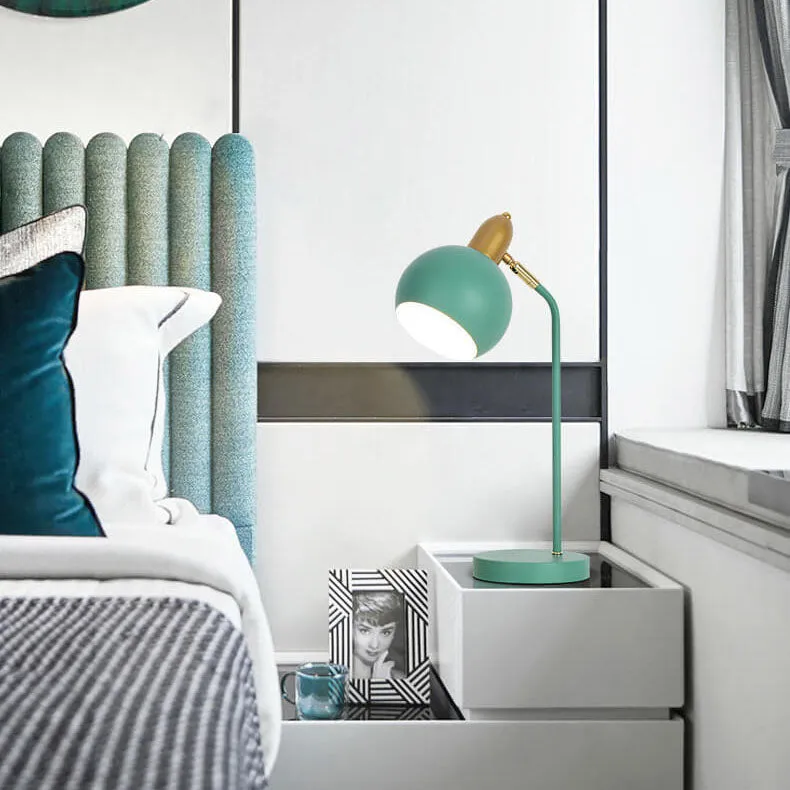 Macaron Creative Iron Colorful Hemisphere 1-Light Table Lamp