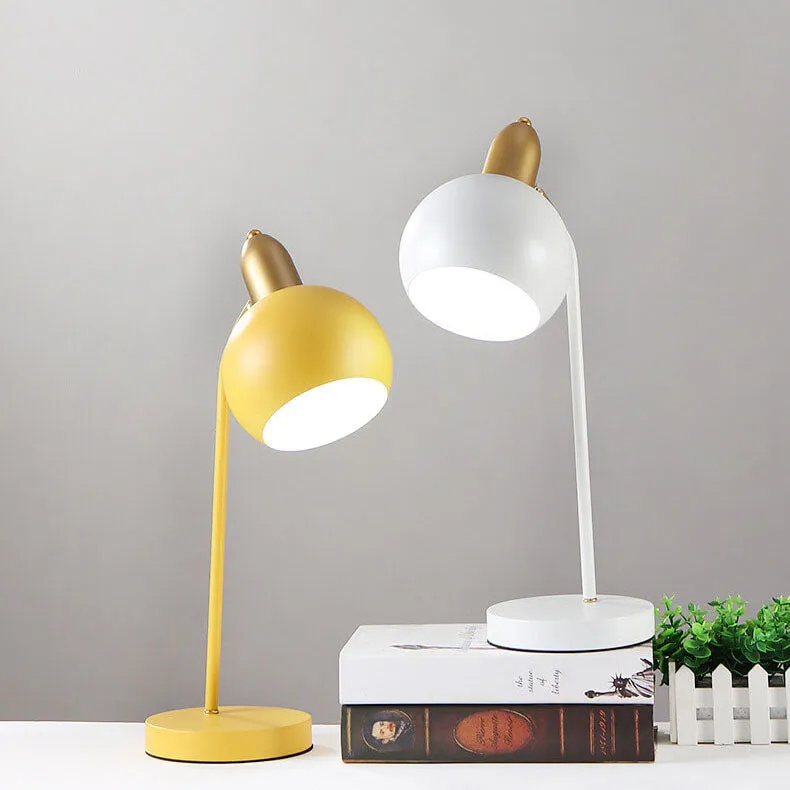 Macaron Creative Iron Colorful Hemisphere 1-Light Table Lamp