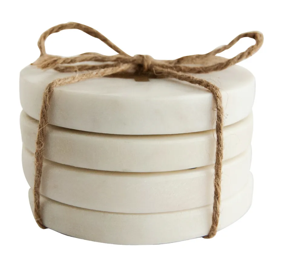 Marble Coasters w/ Brass Tree Inlay