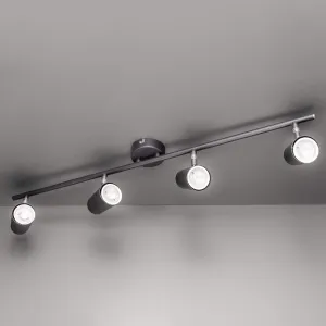 Marseille 4 Light Black Spotlight Bar Ceiling Light
