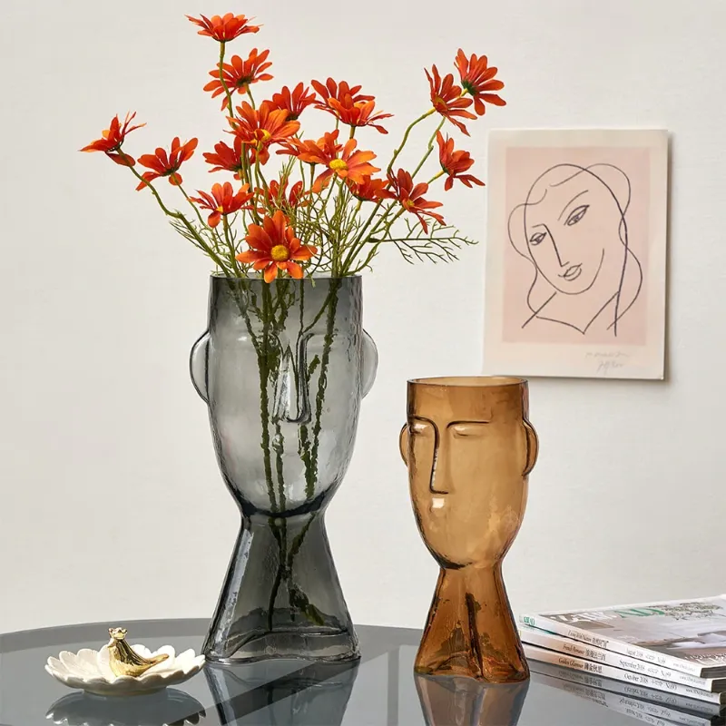 Marty Face Tinted Glass Vase