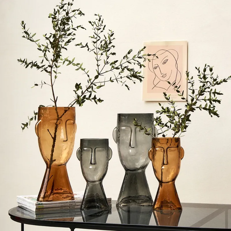 Marty Face Tinted Glass Vase