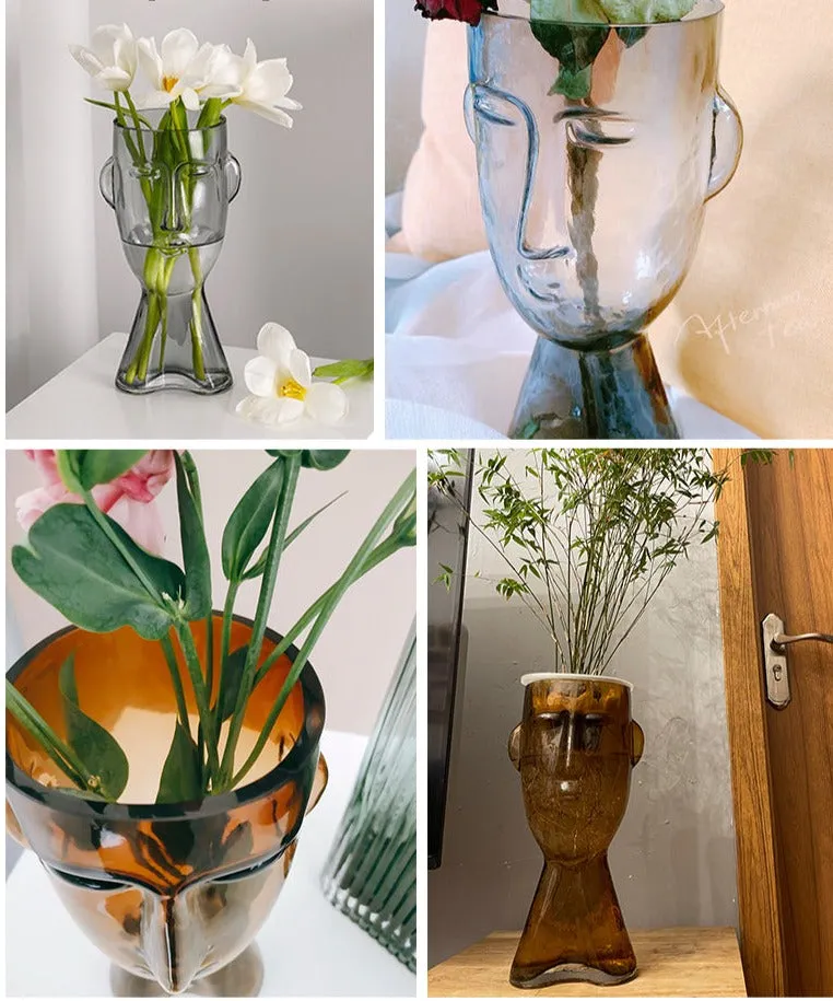 Marty Face Tinted Glass Vase