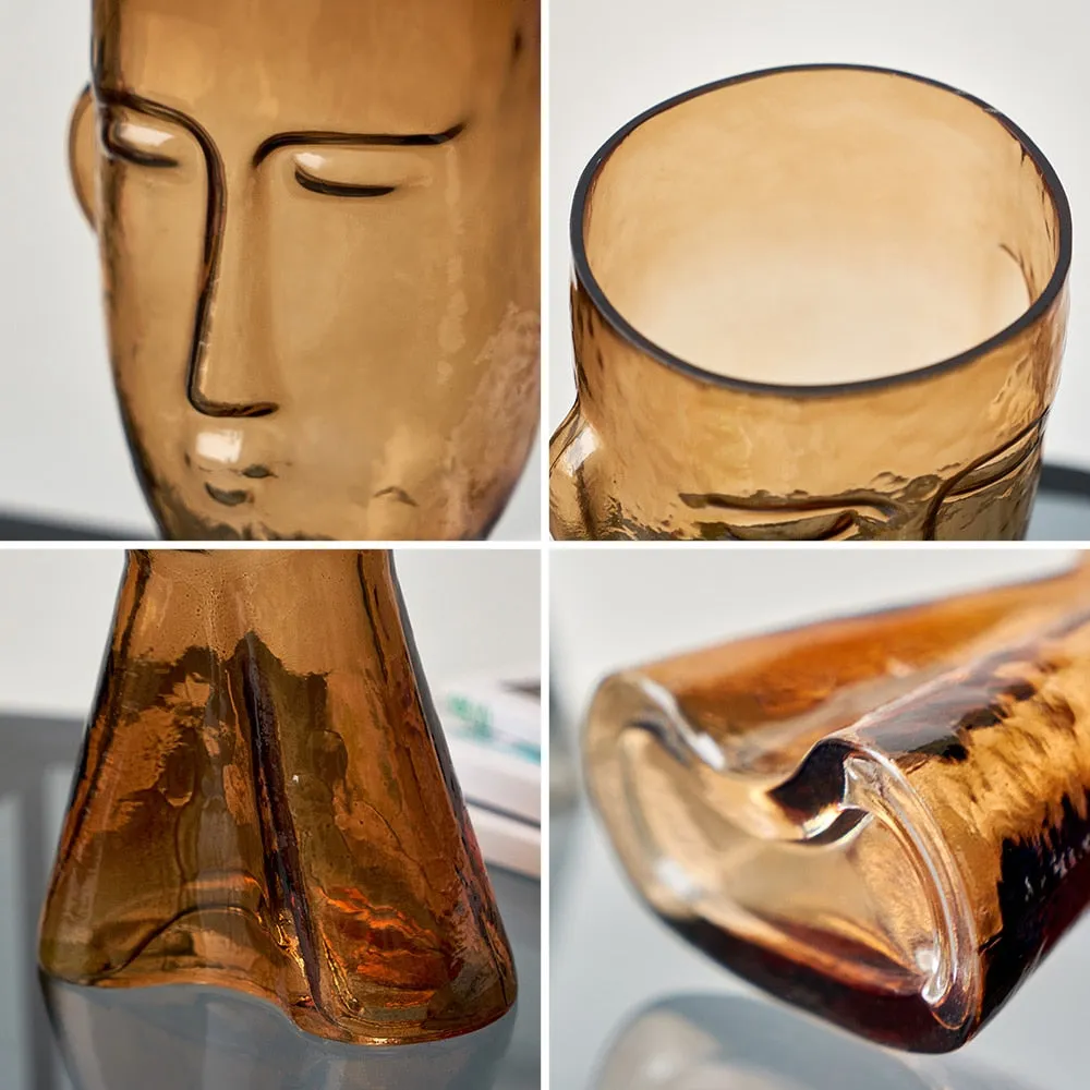 Marty Face Tinted Glass Vase