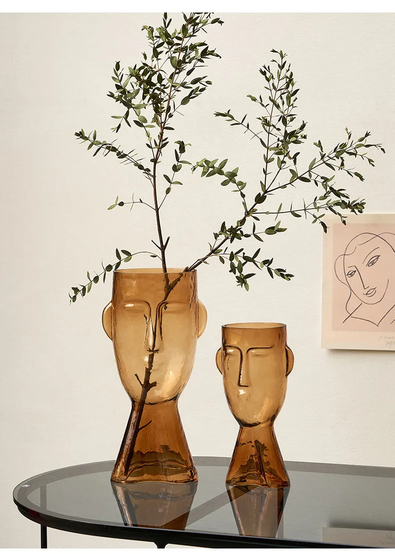 Marty Face Tinted Glass Vase