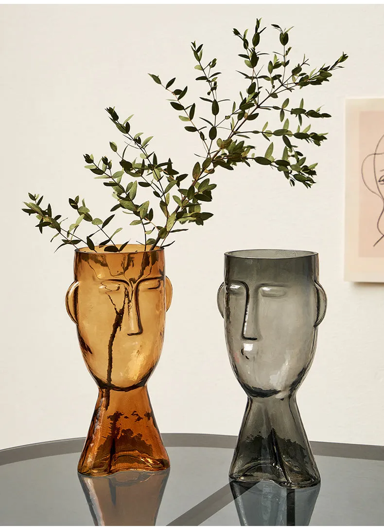 Marty Face Tinted Glass Vase