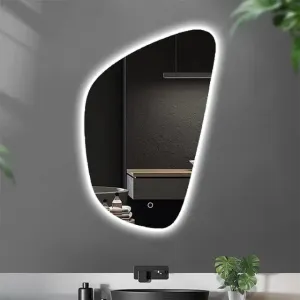MERKEZI ART MA42 LED Light Decorative Wall Mirror for Bathroom, Bedroom, Living Room, Makeup, Vanity Room (18 x 24 Inch)