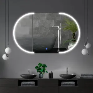 MERKEZI ART ME01 LED Light Mirror for Wall, Bathroom, Bedroom, Living Room, Makeup Room, 3 in 1 Color Light Wall Mirror (18 x 24 Inch)