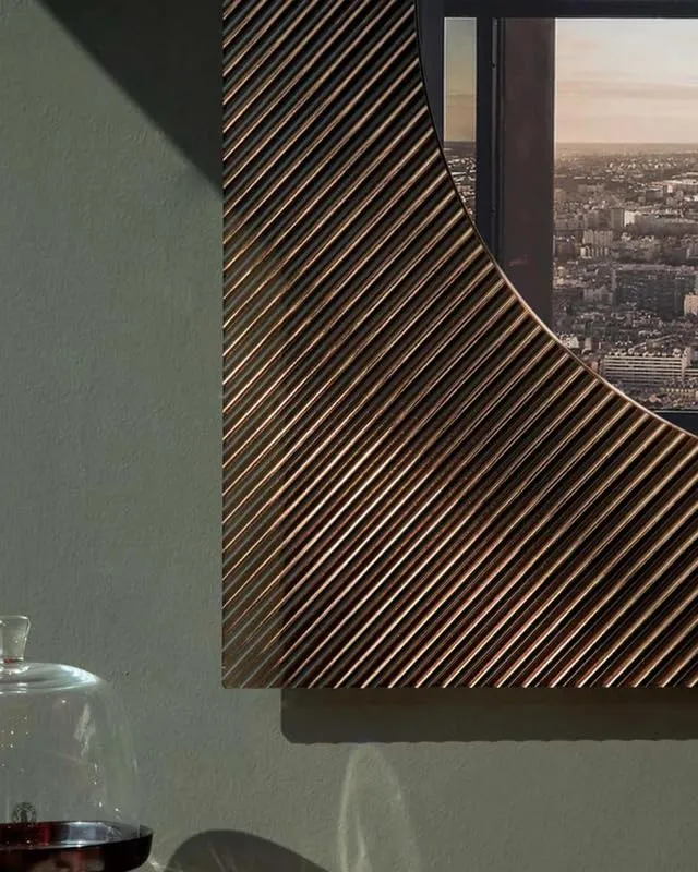 MIRA Luxury Mani 24x24 Square Mirror with Fluted Glass Design, Bathroom-Proof, Easy Hang, and 5-Year Warranty