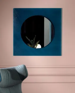MIRA Luxury Mani 24x24 Square Mirror with Fluted Glass Design, Bathroom-Proof, Easy Hang, and 5-Year Warranty