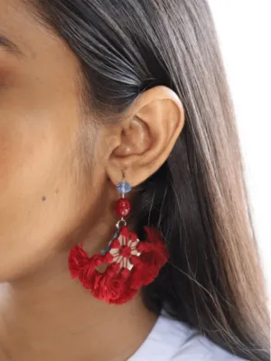 Mirror Diamond Earring Red