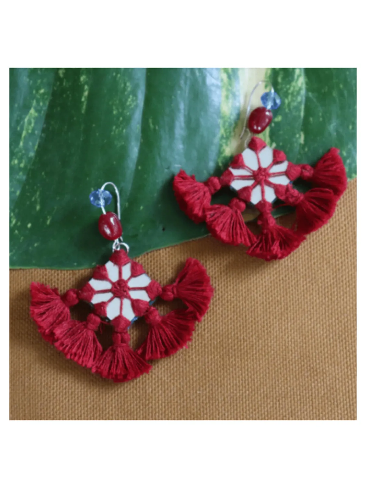 Mirror Diamond Earring Red