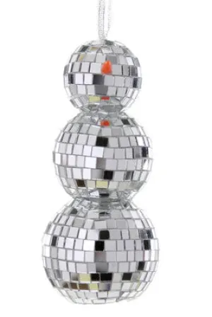Mirrorball Snowman Ornament
