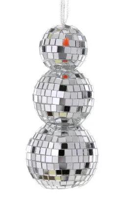 Mirrorball Snowman Ornament