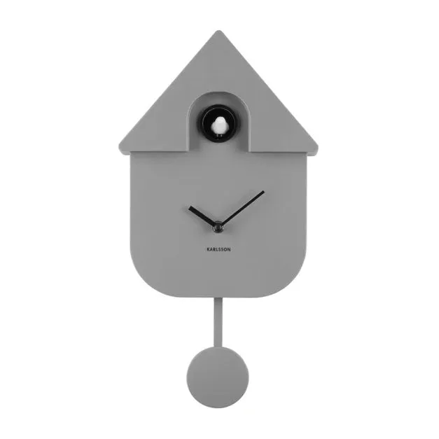 Modern Cuckoo Wall Clock - Grey