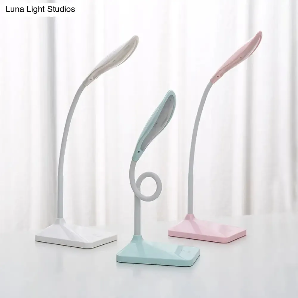 Modern Touch Control LED Desk Lamp - Rechargeable Reading Light in Blue/Pink/White