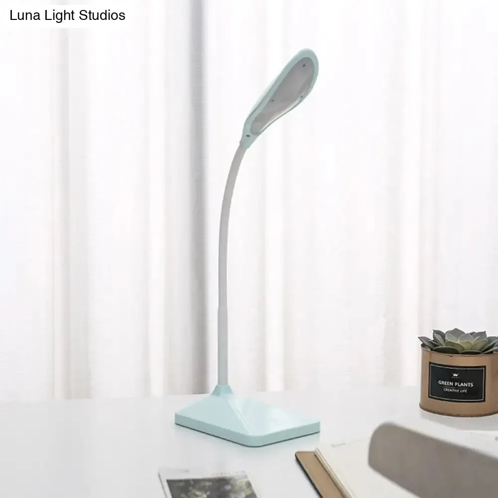 Modern Touch Control LED Desk Lamp - Rechargeable Reading Light in Blue/Pink/White