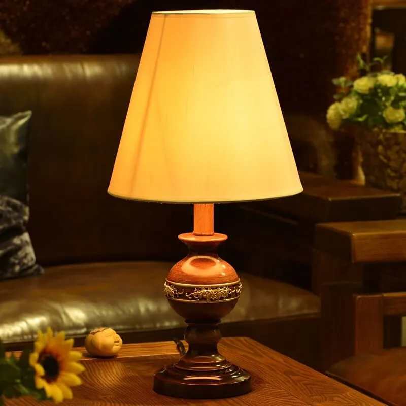 Modern Vintage European Style Resin Round Bottom 1-Light Table Lamp