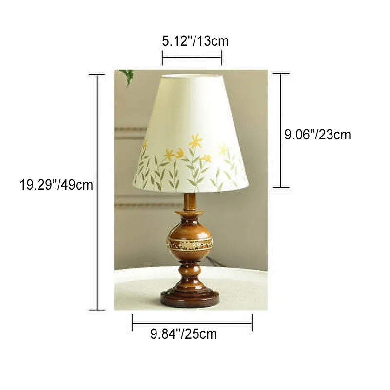 Modern Vintage European Style Resin Round Bottom 1-Light Table Lamp
