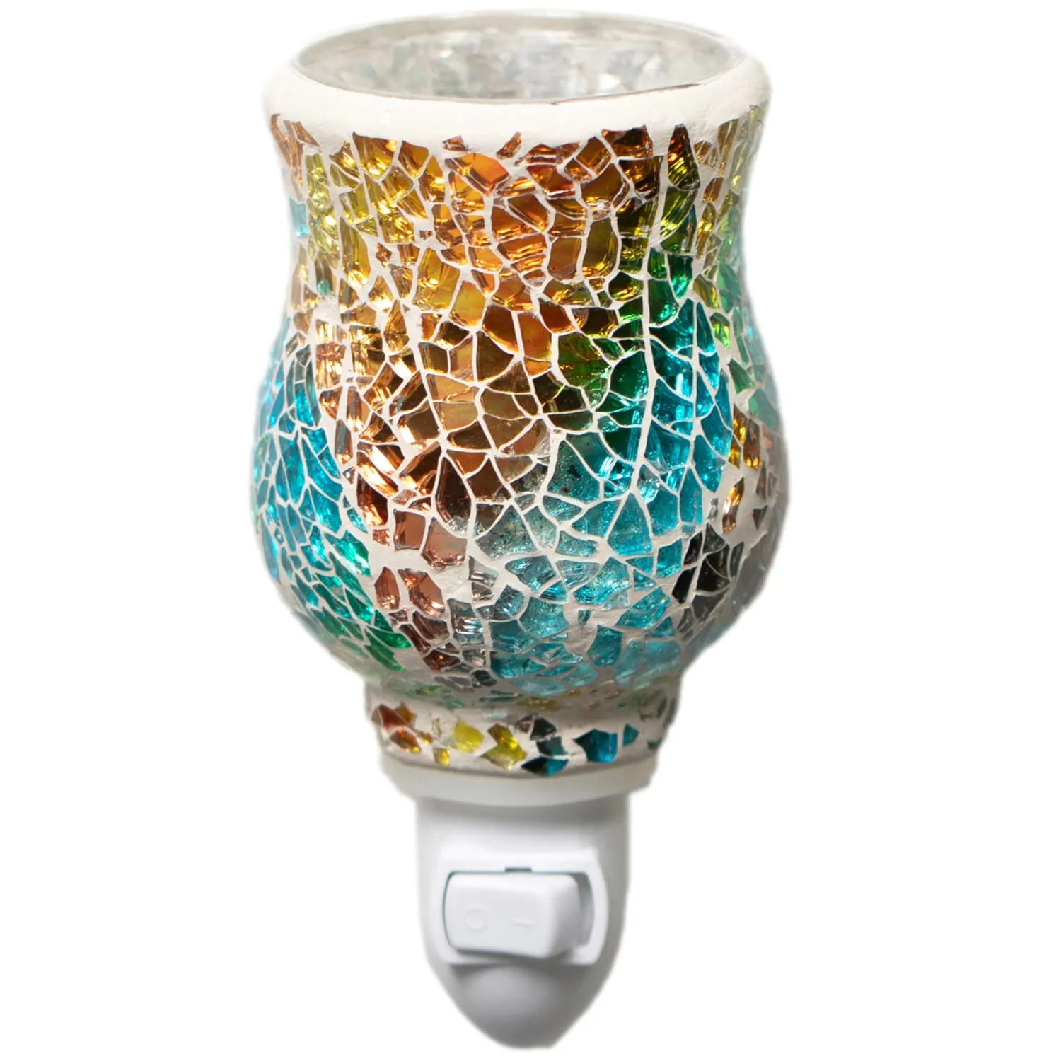 Mosaic Glass Plug-in Fragrance Wax Melt Warmers (Crackled Amber
