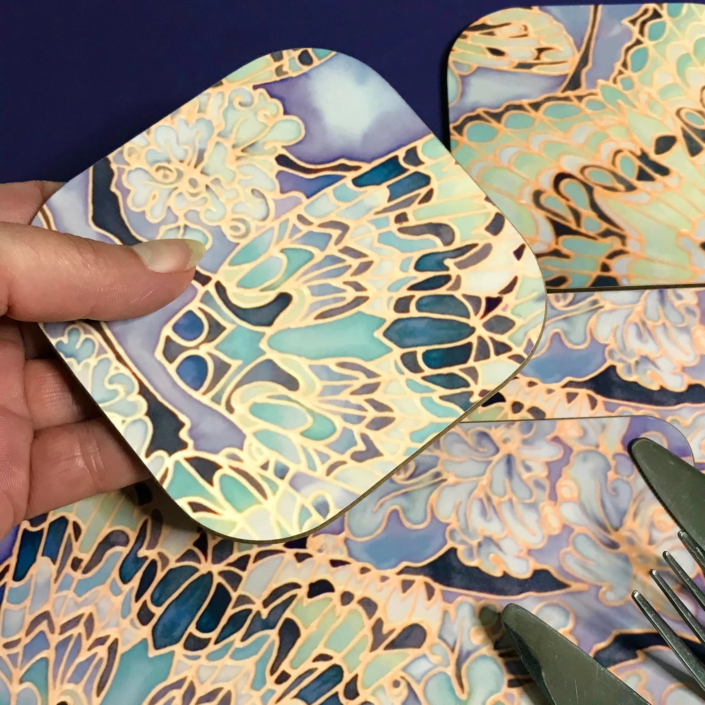 Moths on Lichen Placemats - Green Table Mats & Coasters - glass chopping boards