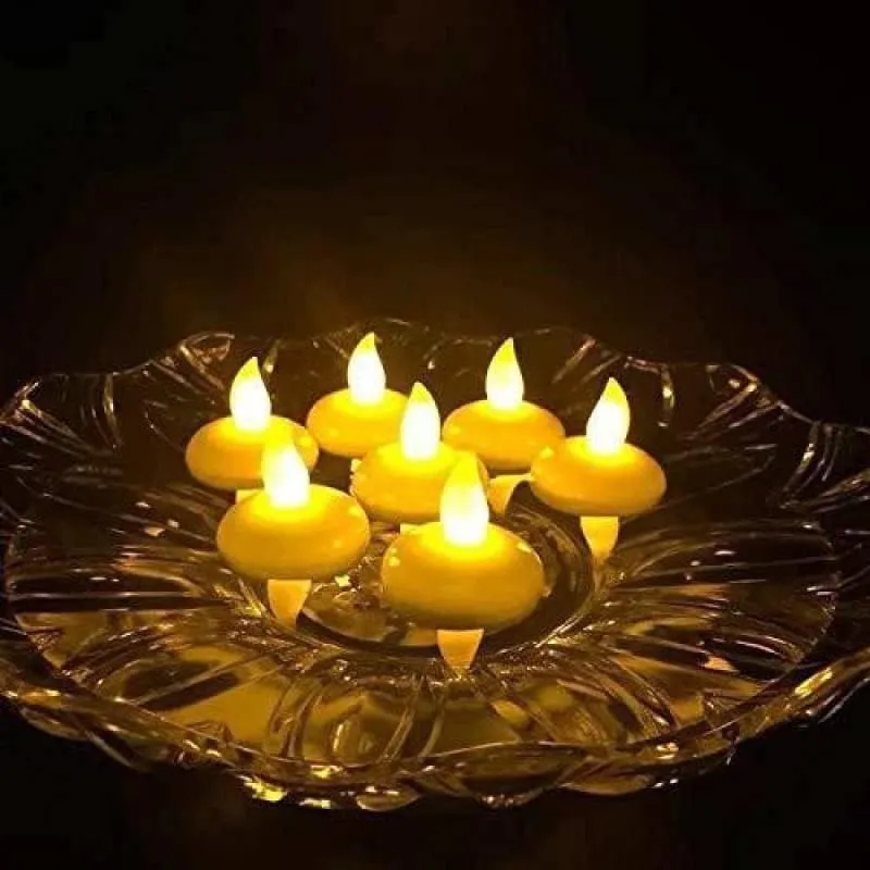 MRQUEE Janu Flameless and Smokeless Decorative Candles Led Tea Light Candle Perfect for Gifting, House, Light for Balcony Pack of 12