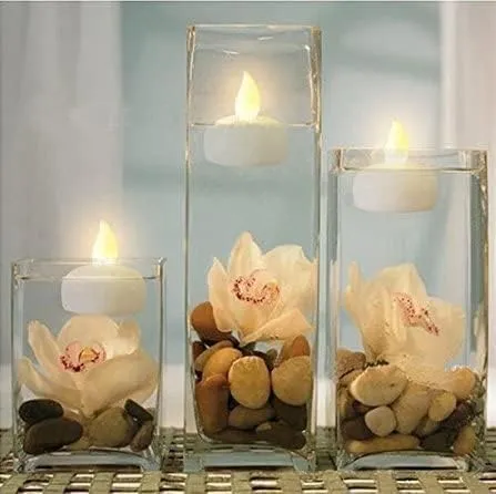 MRQUEE Janu Flameless and Smokeless Decorative Candles Led Tea Light Candle Perfect for Gifting, House, Light for Balcony Pack of 12