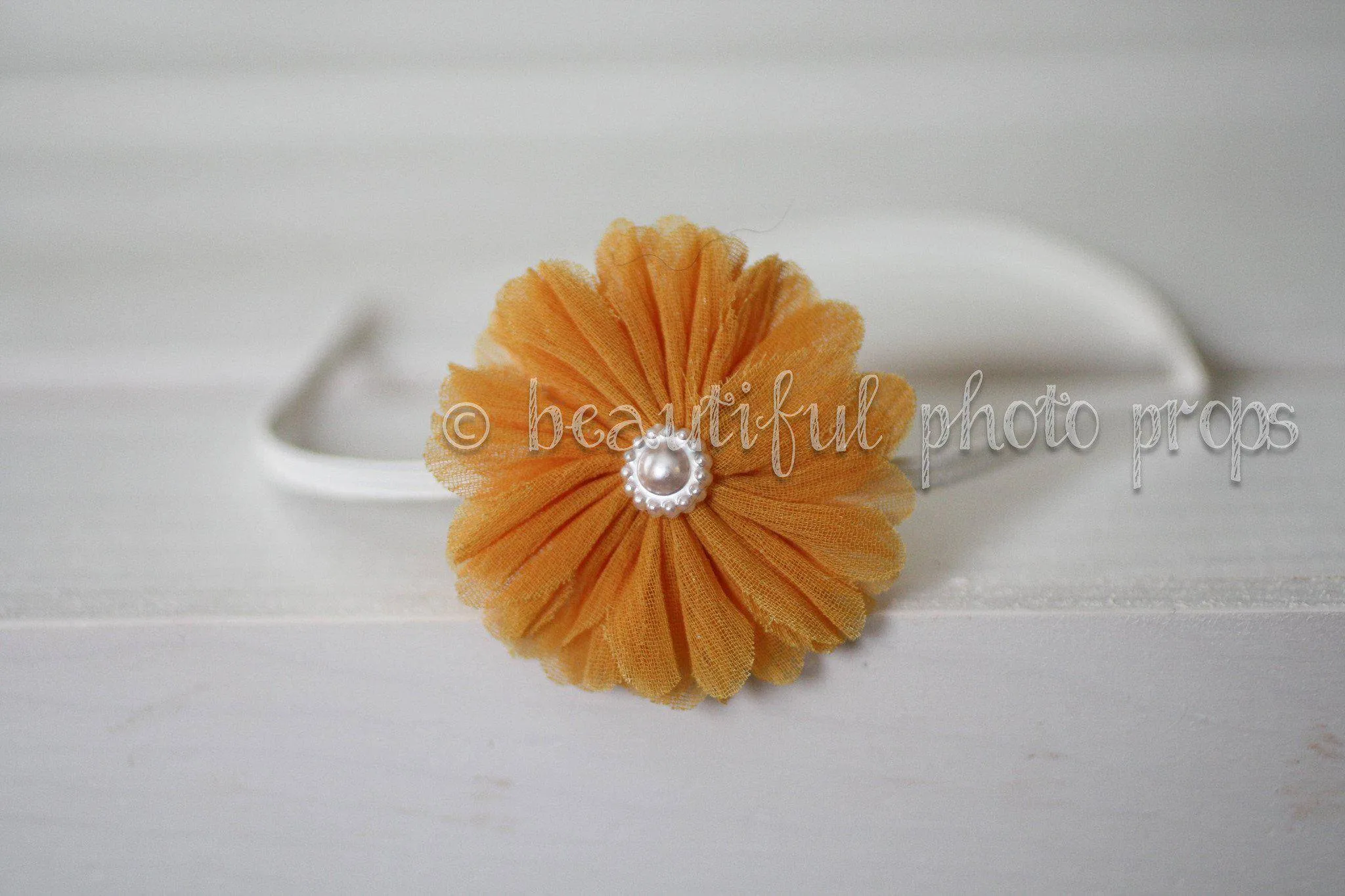 Mustard Yellow Gerbera Flower Baby Headband