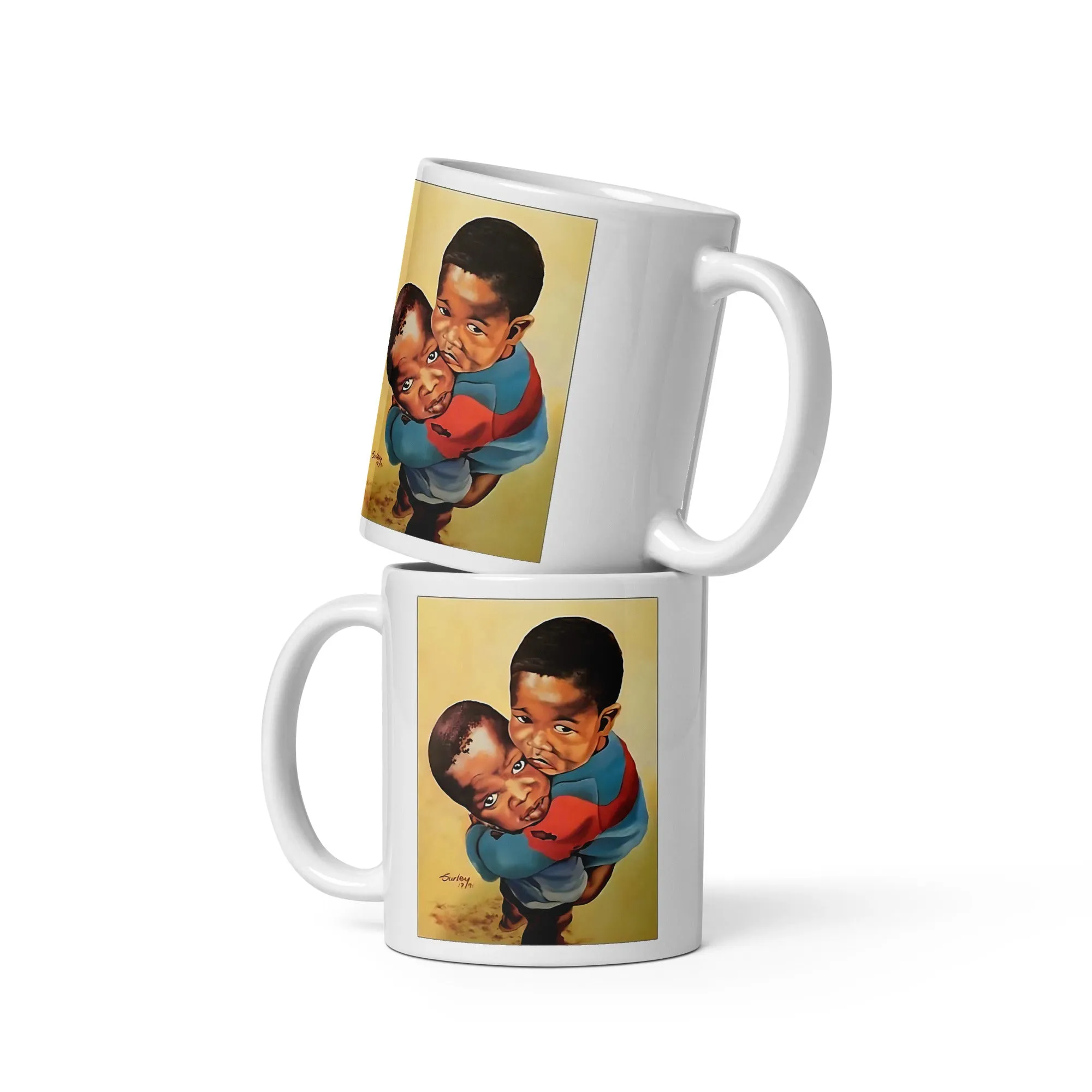 My Brother's Keeper Ceramic Mug  / Coffee or Tea Cup / Black Art / African American Art / Brotherhood / Positive Black Images